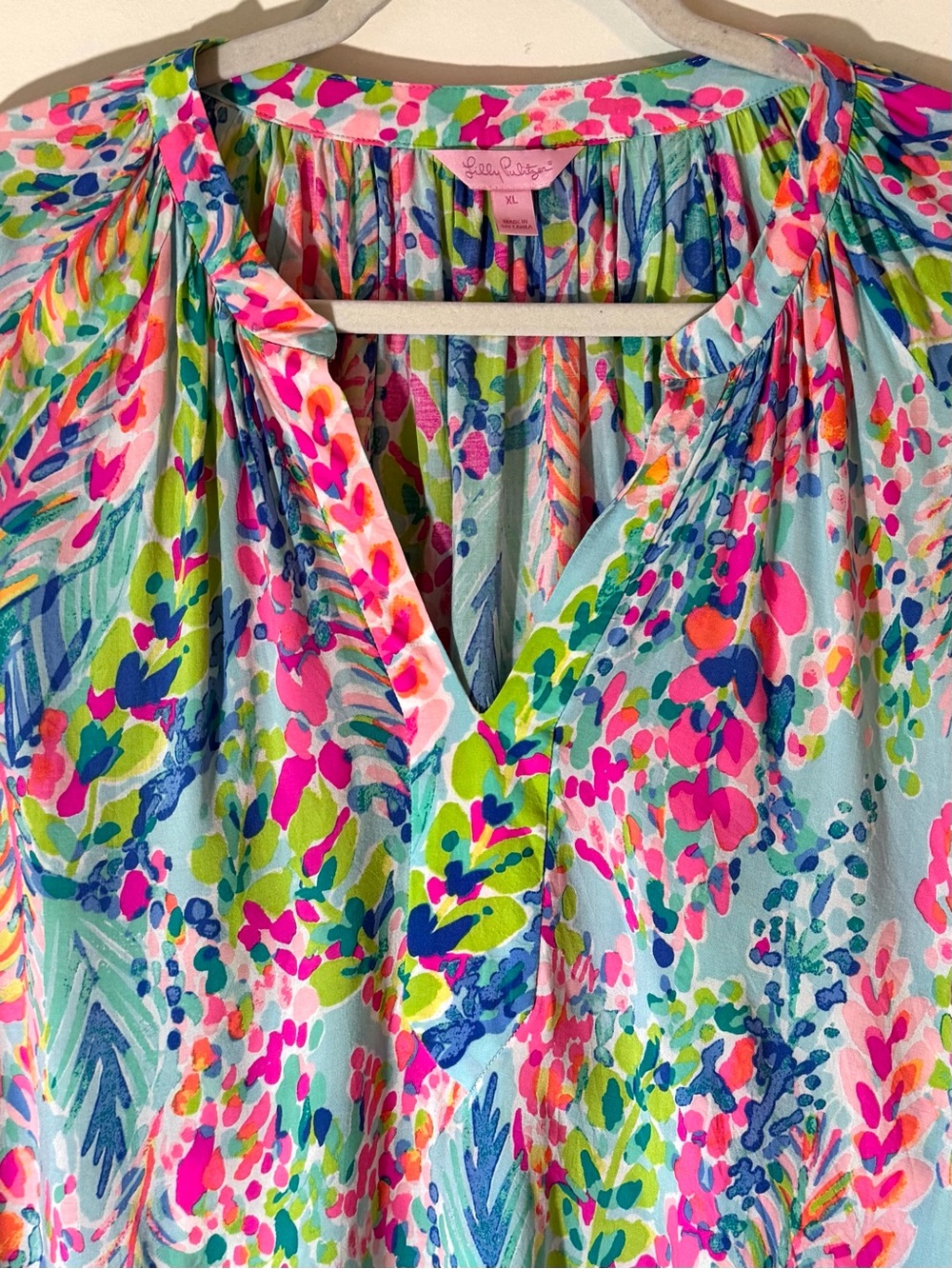 Lilly Pulitzer CATCH THE WAVE Colorful Tunic Sz XL - Picture 2 of 11